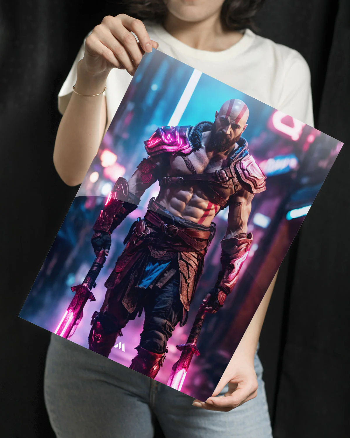 God of War-Neon Kratos Metal-Poster - Image 3