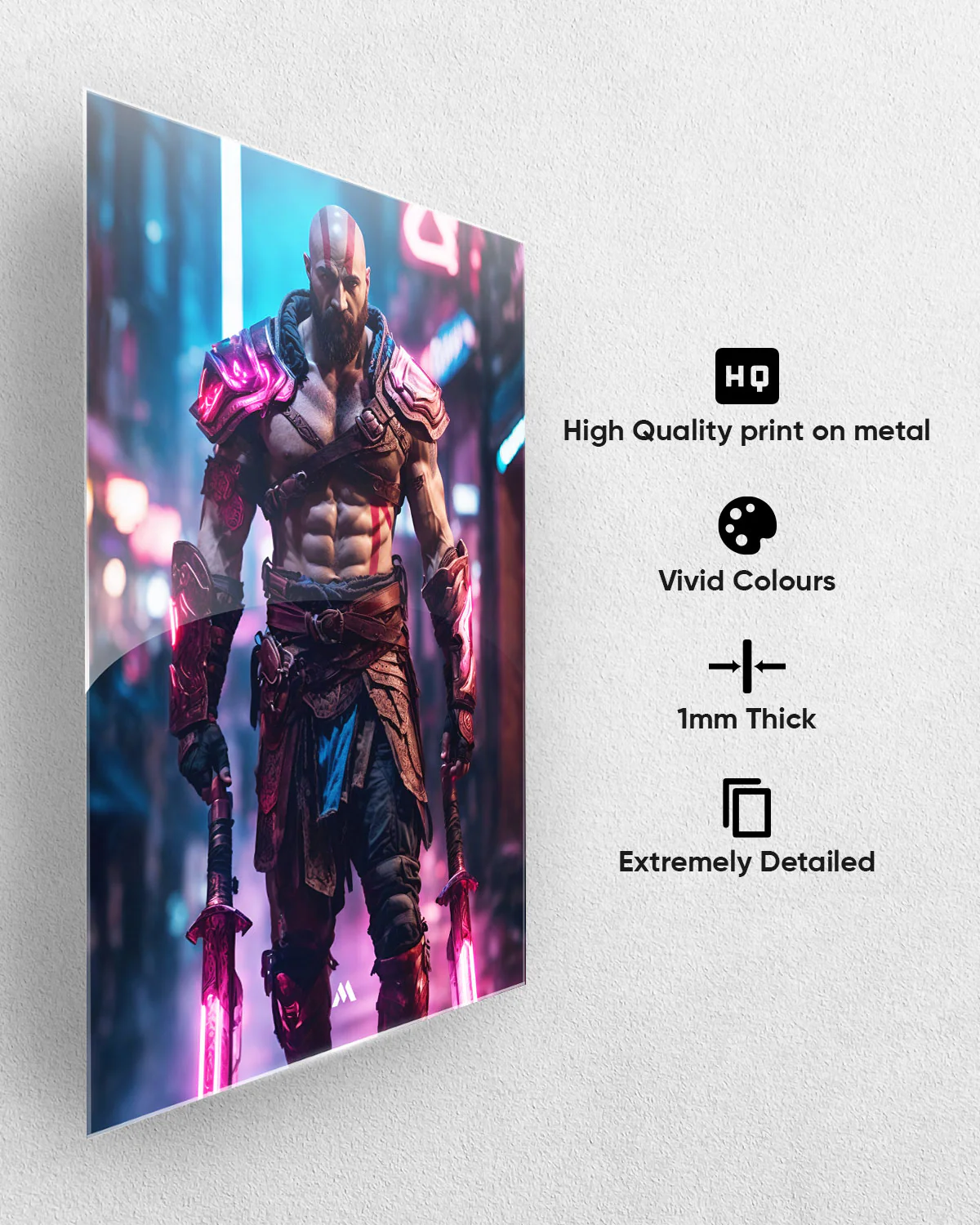 God of War-Neon Kratos Metal-Poster - Image 4