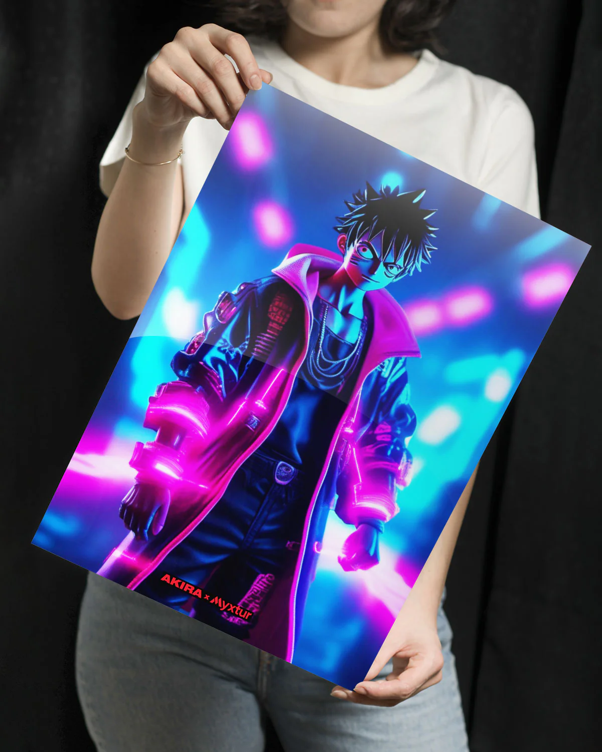 One Piece-Neon Luffy [AKIRA] Metal-Poster - Image 3