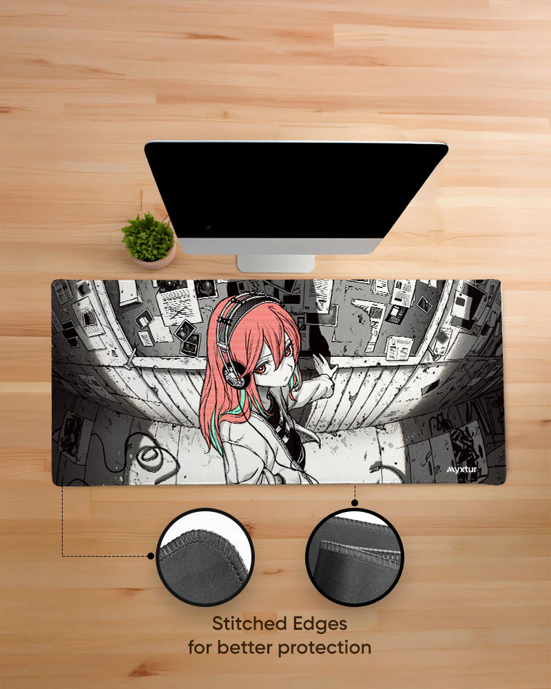 Sonic Solitude Anime Girl EdgeGuard Desk Mat - Image 7