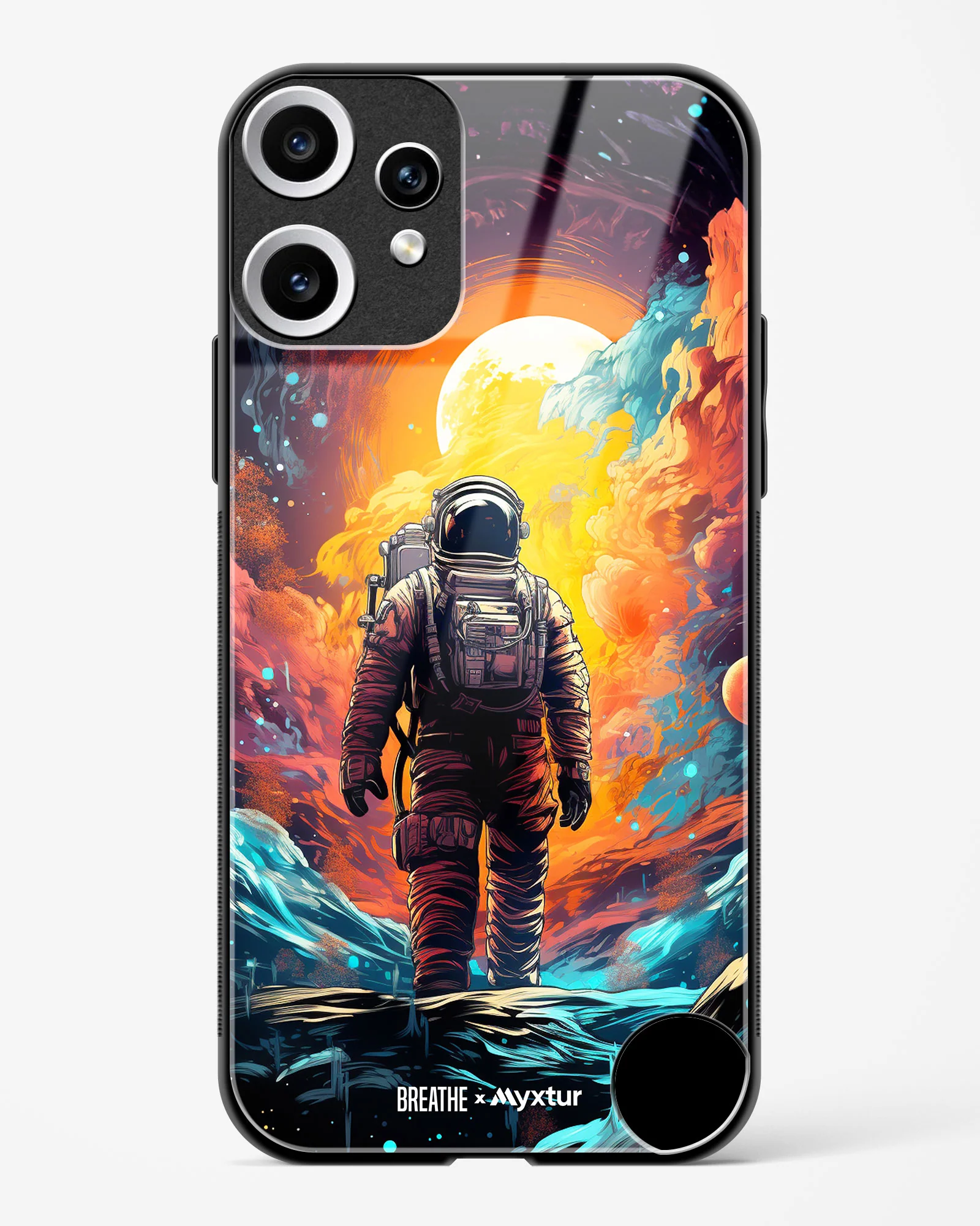 Technicolor Space Adventure [BREATHE] Glass Case Phone Cover (Nothing) - Image 3