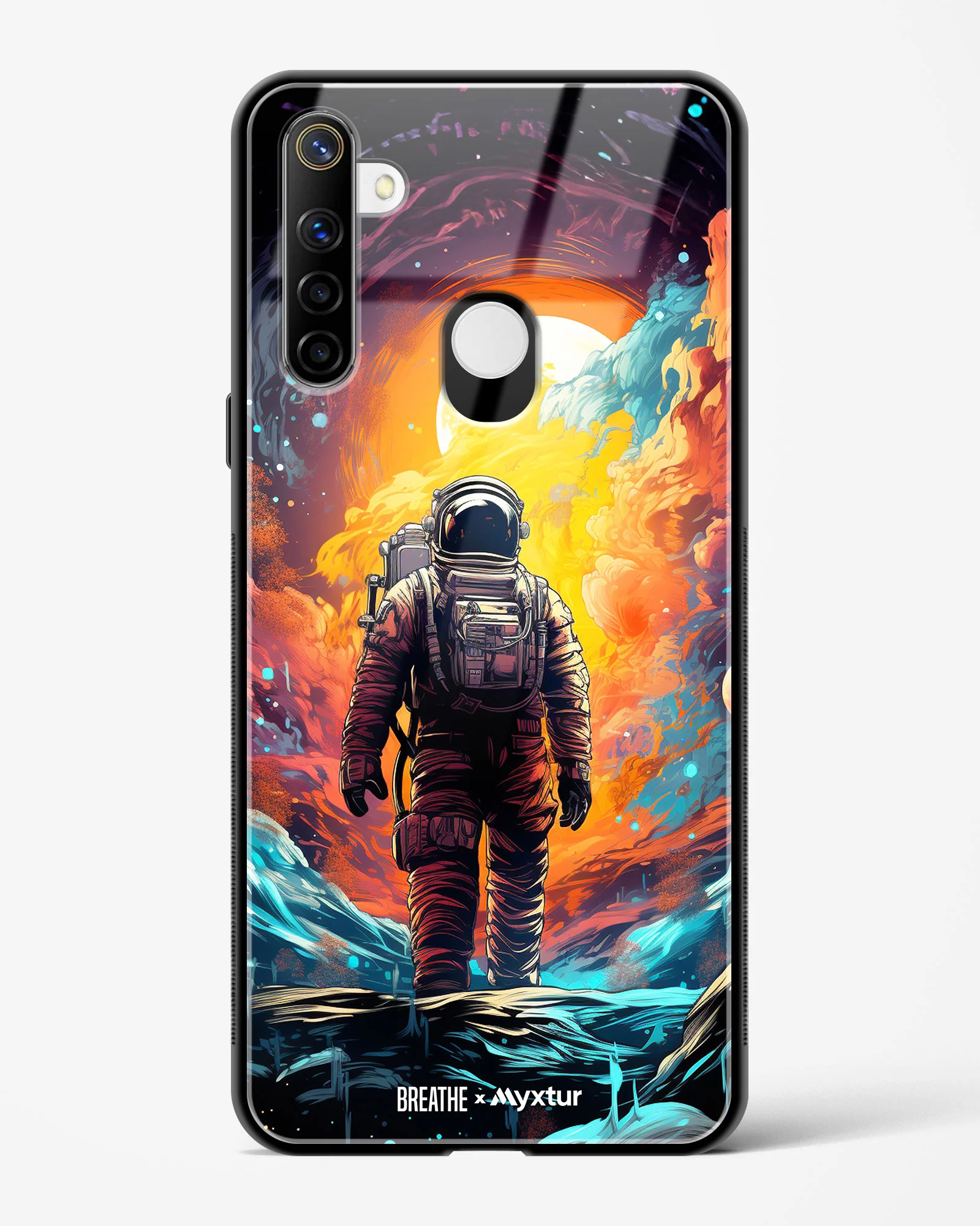 Technicolor Space Adventure [BREATHE] Glass Case Phone Cover (Realme) - Image 105