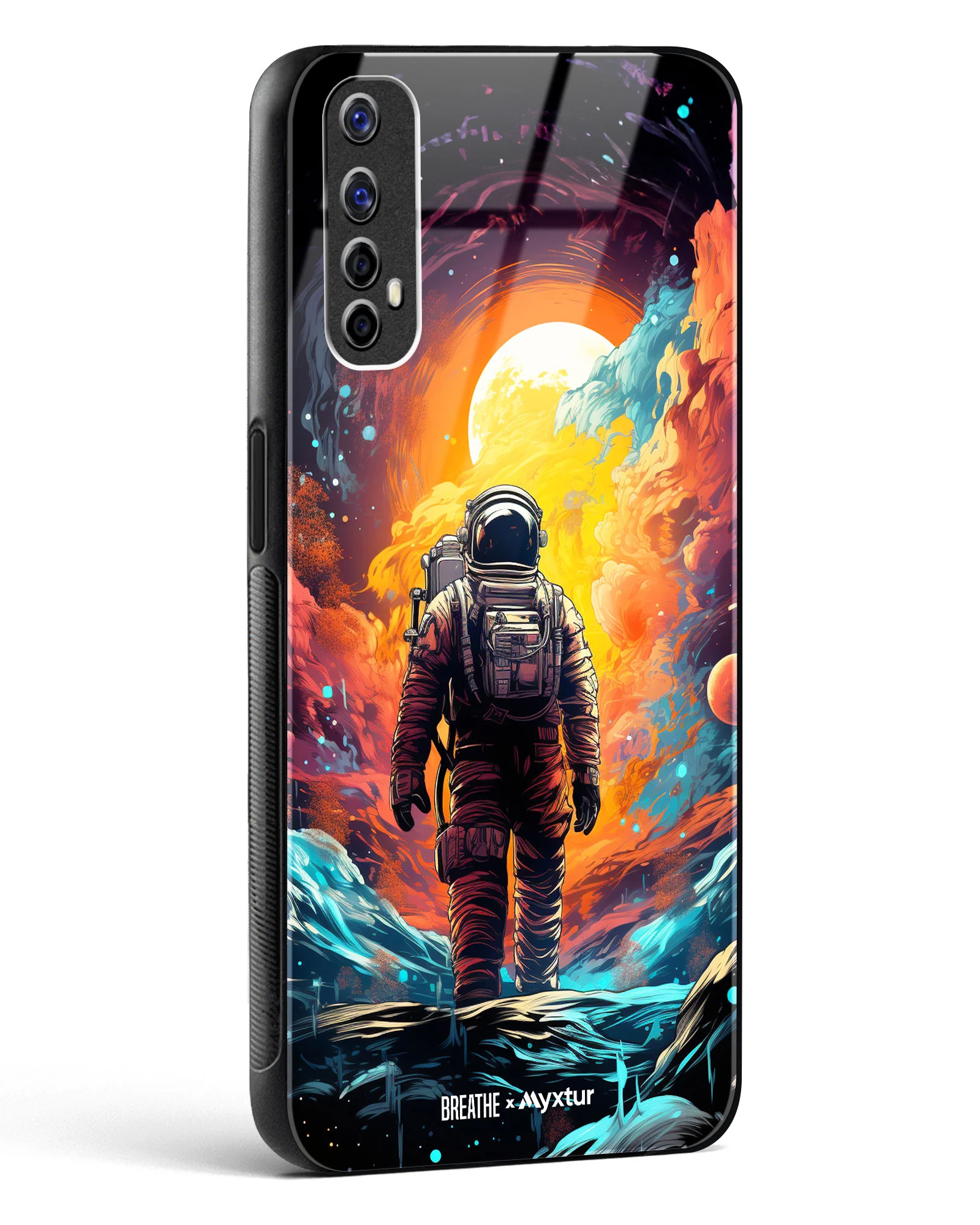 Technicolor Space Adventure [BREATHE] Glass Case Phone Cover (Realme) - Image 108