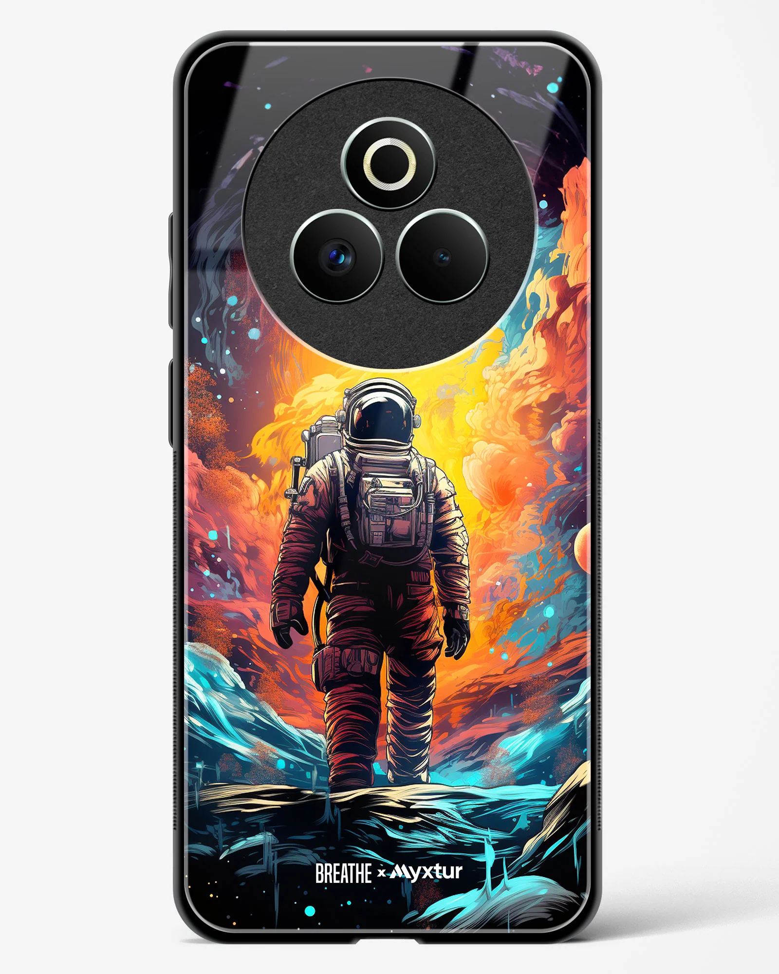 Technicolor Space Adventure [BREATHE] Glass Case Phone Cover (Realme) - Image 129