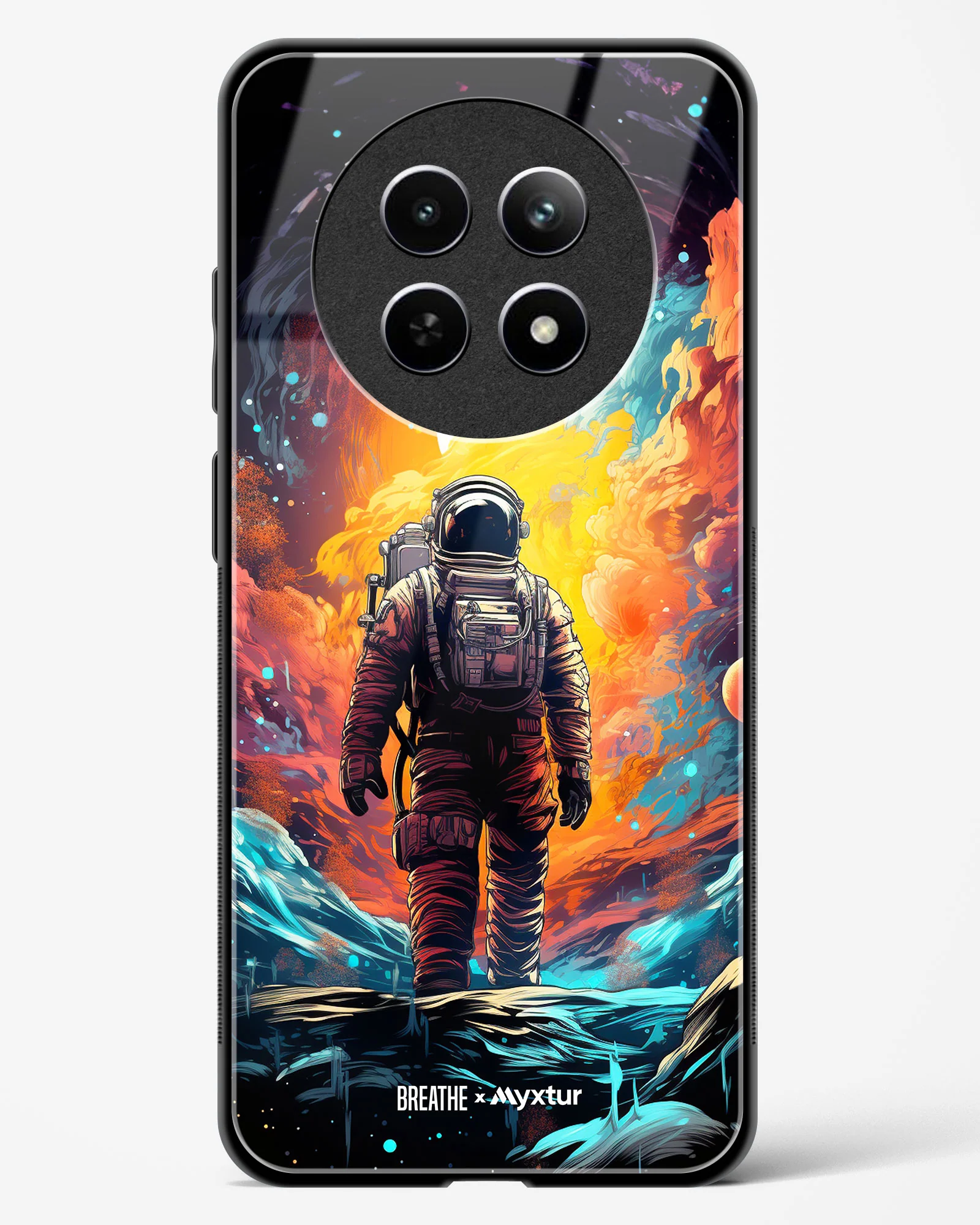 Technicolor Space Adventure [BREATHE] Glass Case Phone Cover (Realme) - Image 13