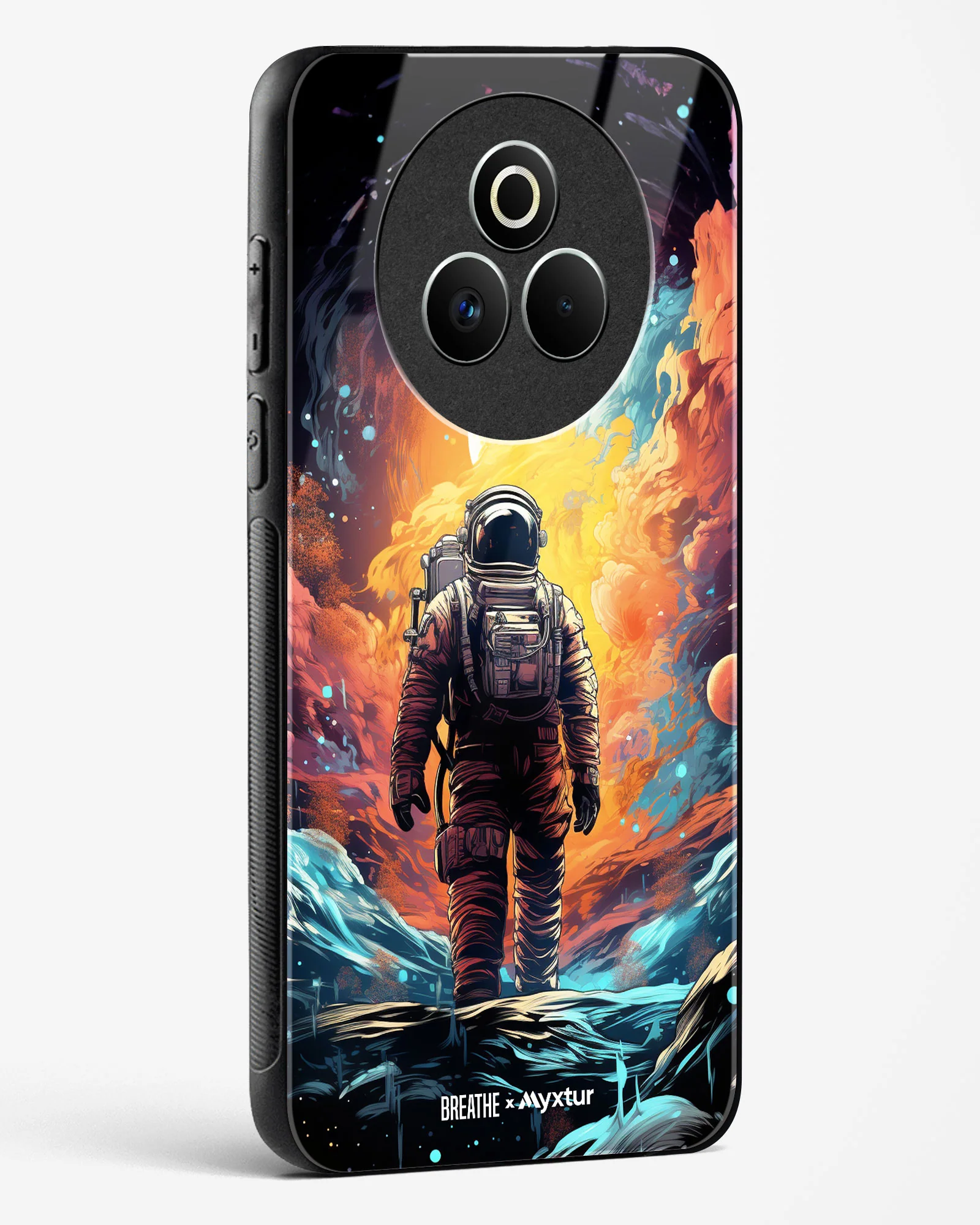 Technicolor Space Adventure [BREATHE] Glass Case Phone Cover (Realme) - Image 130