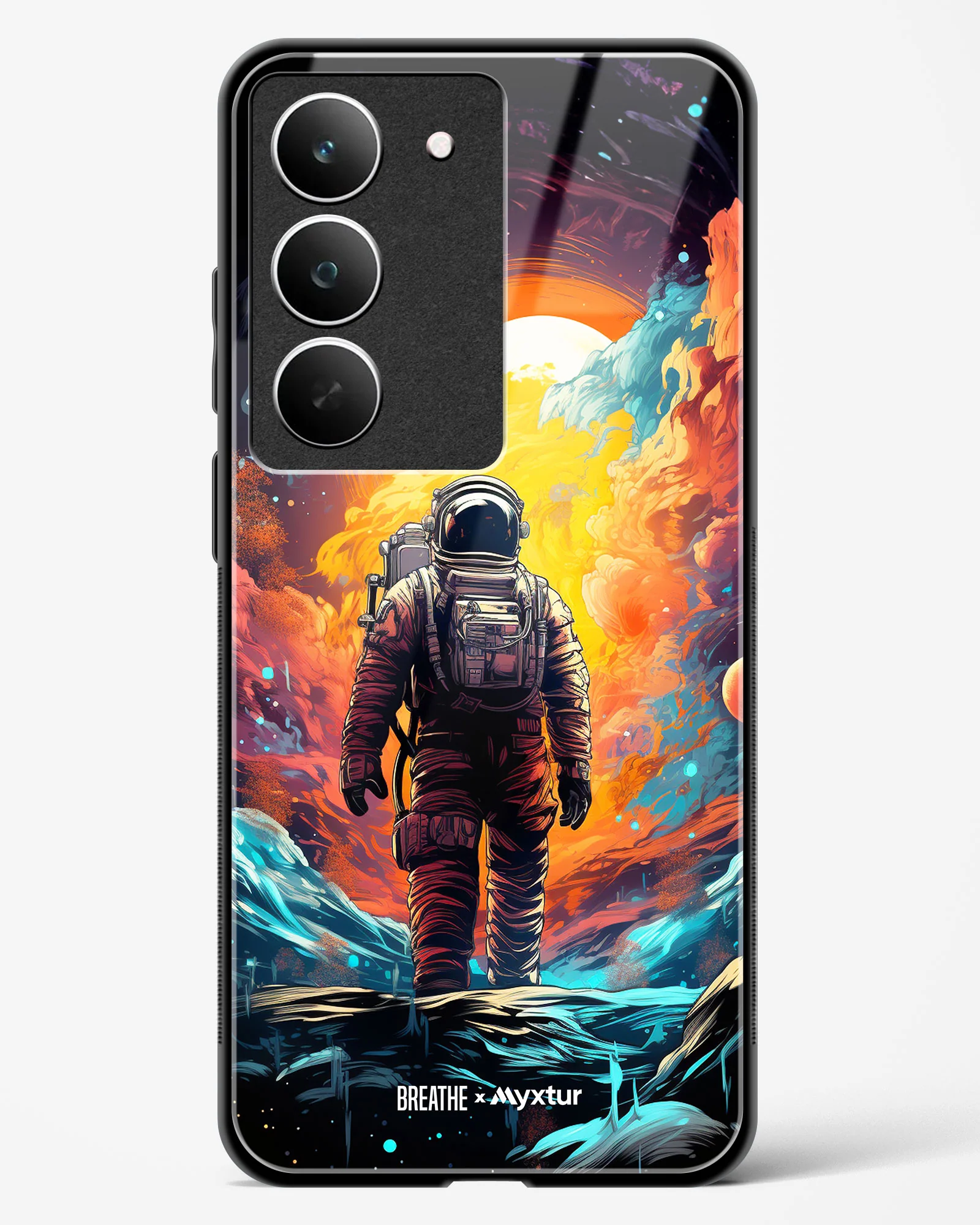 Technicolor Space Adventure [BREATHE] Glass Case Phone Cover (Realme) - Image 131