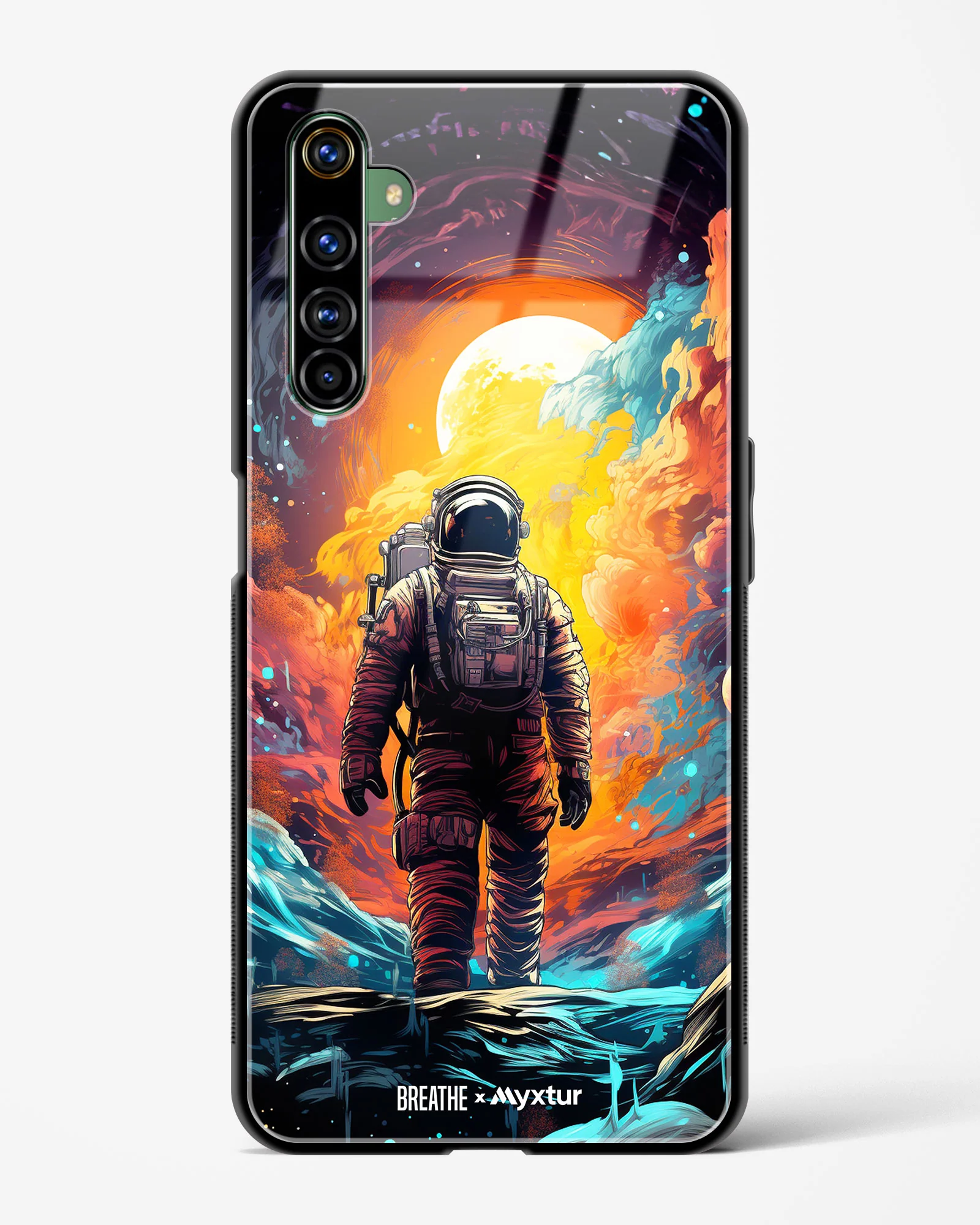 Technicolor Space Adventure [BREATHE] Glass Case Phone Cover (Realme) - Image 137