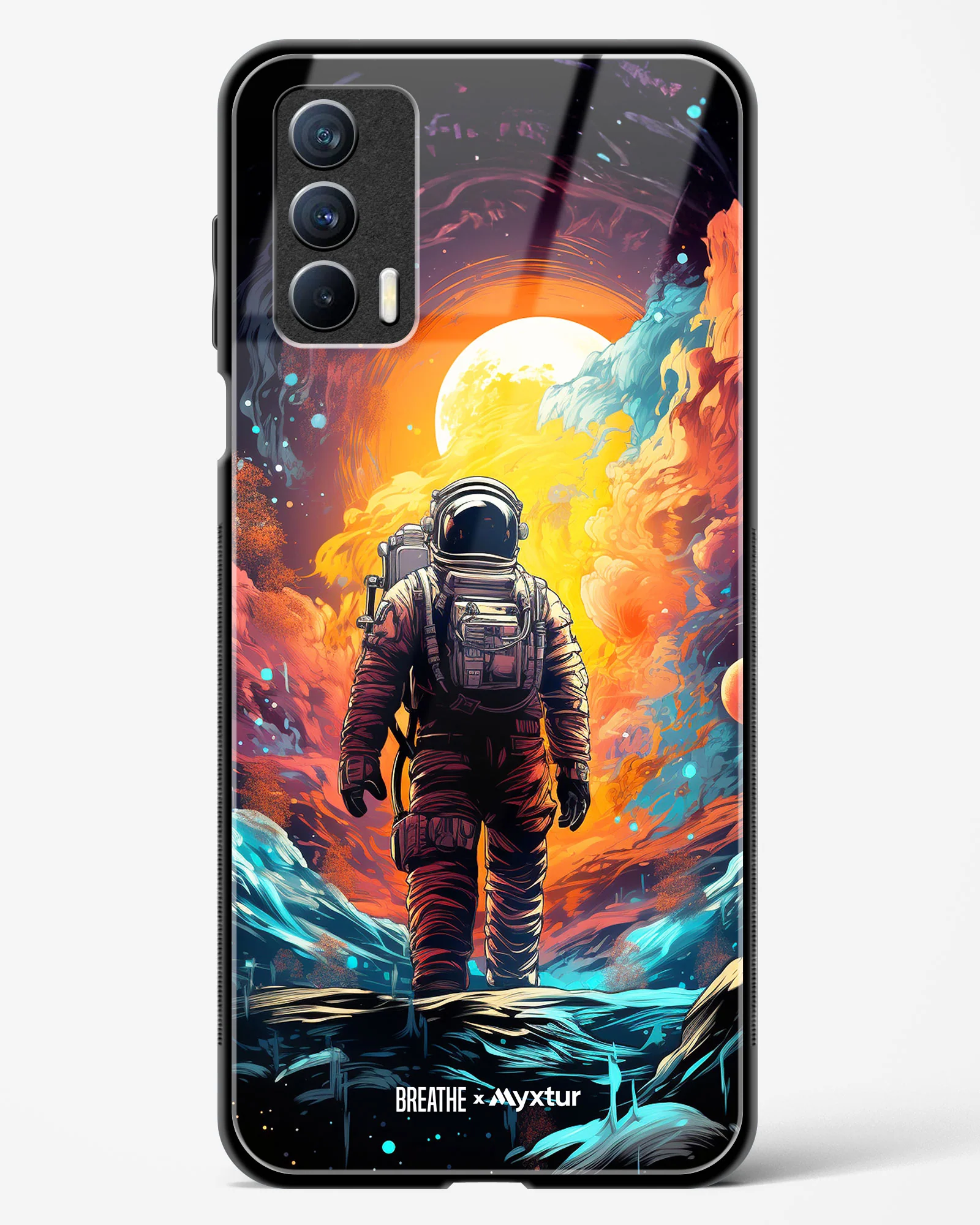 Technicolor Space Adventure [BREATHE] Glass Case Phone Cover (Realme) - Image 139