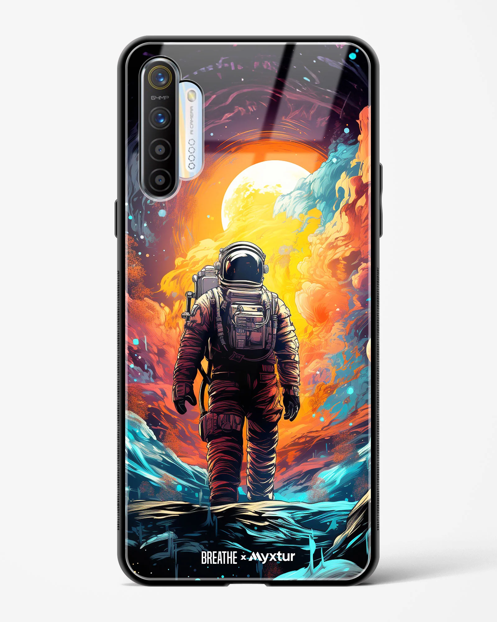 Technicolor Space Adventure [BREATHE] Glass Case Phone Cover (Realme) - Image 145