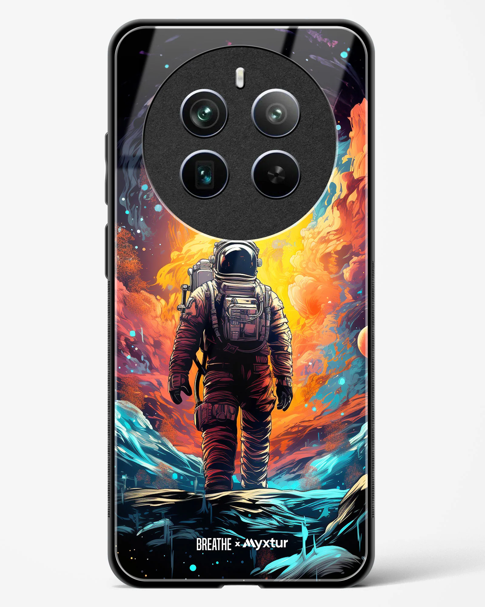 Technicolor Space Adventure [BREATHE] Glass Case Phone Cover (Realme) - Image 15