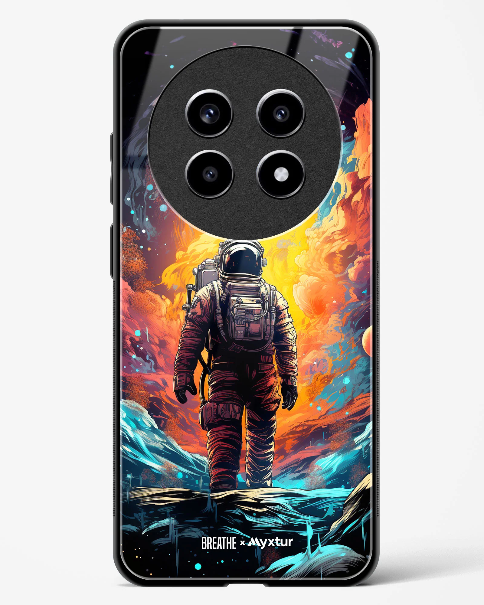 Technicolor Space Adventure [BREATHE] Glass Case Phone Cover (Realme) - Image 23