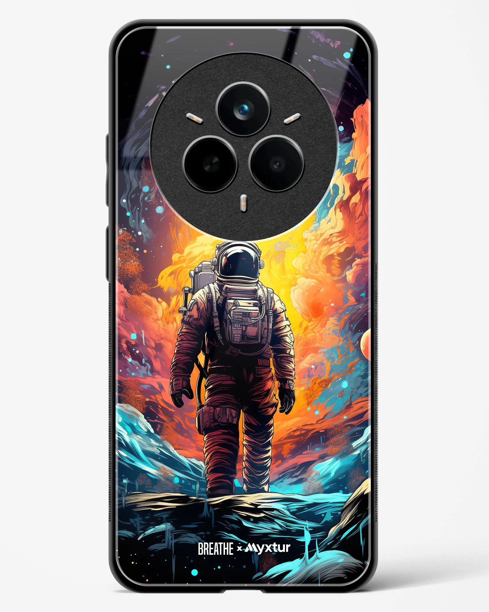 Technicolor Space Adventure [BREATHE] Glass Case Phone Cover (Realme) - Image 29