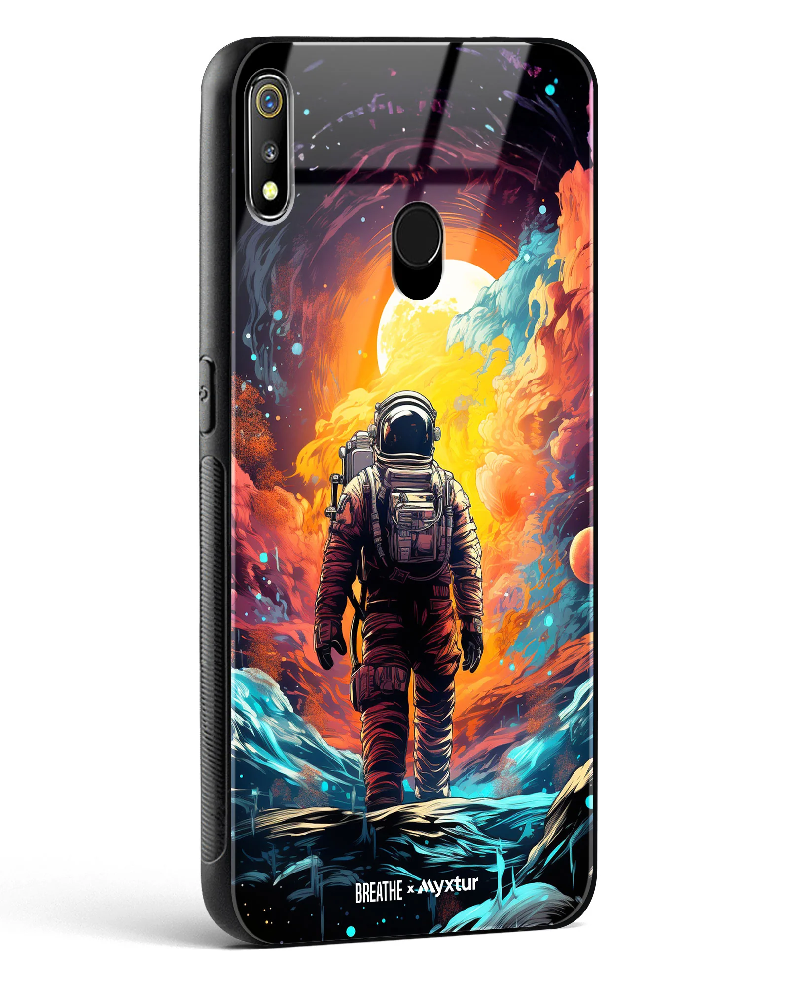 Technicolor Space Adventure [BREATHE] Glass Case Phone Cover (Realme) - Image 38