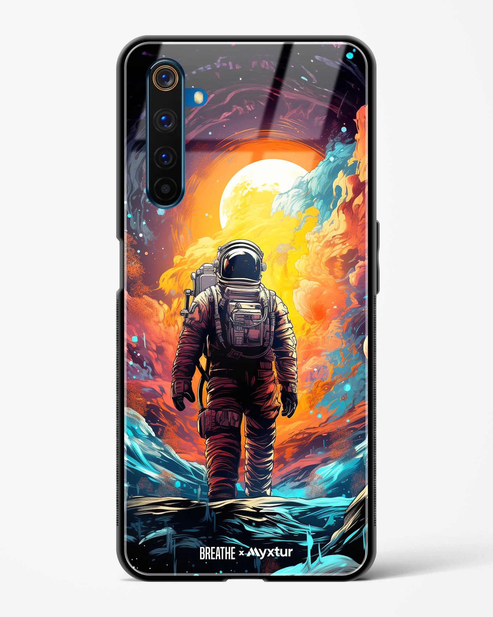 Technicolor Space Adventure [BREATHE] Glass Case Phone Cover (Realme) - Image 47