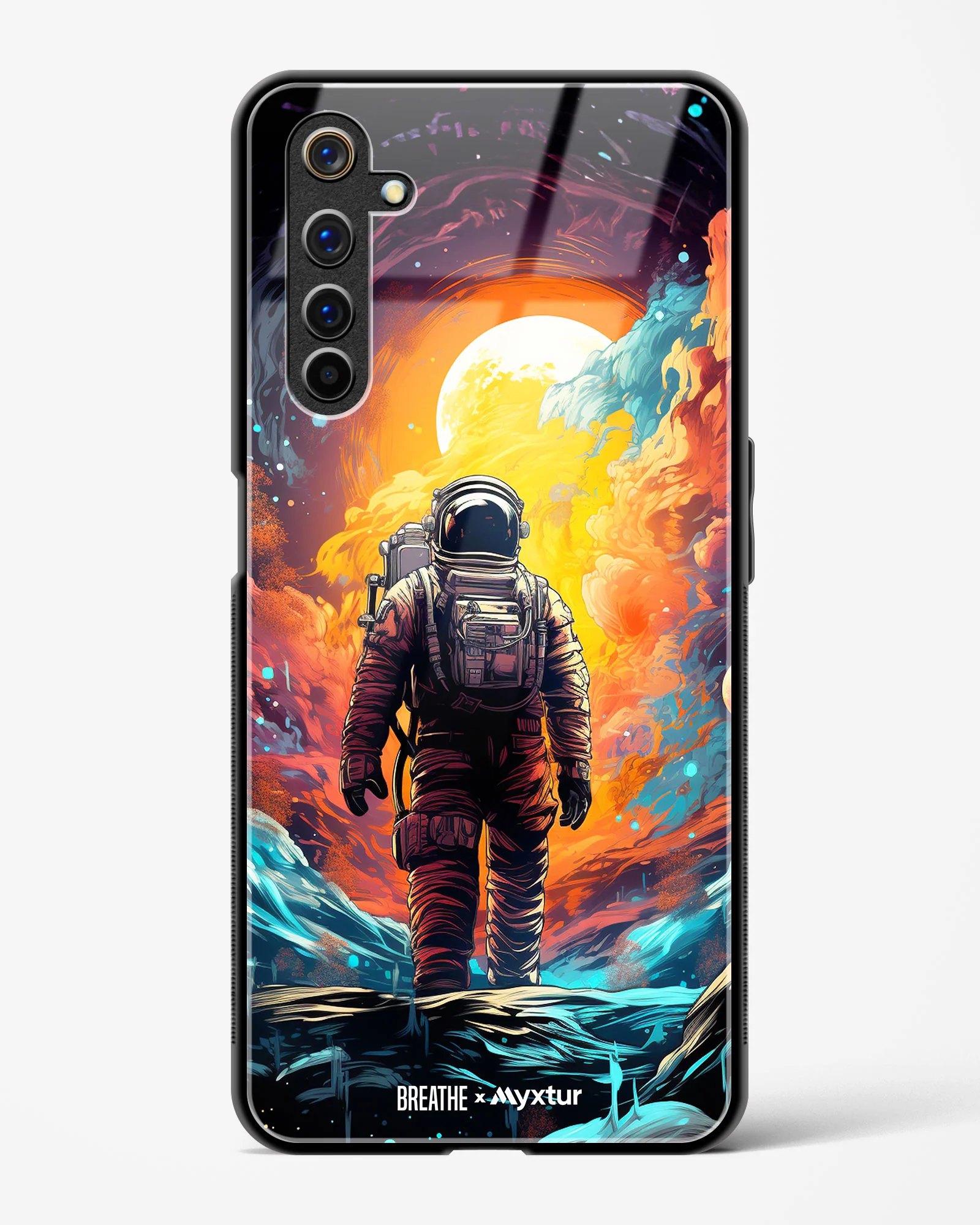 Technicolor Space Adventure [BREATHE] Glass Case Phone Cover (Realme) - Image 51