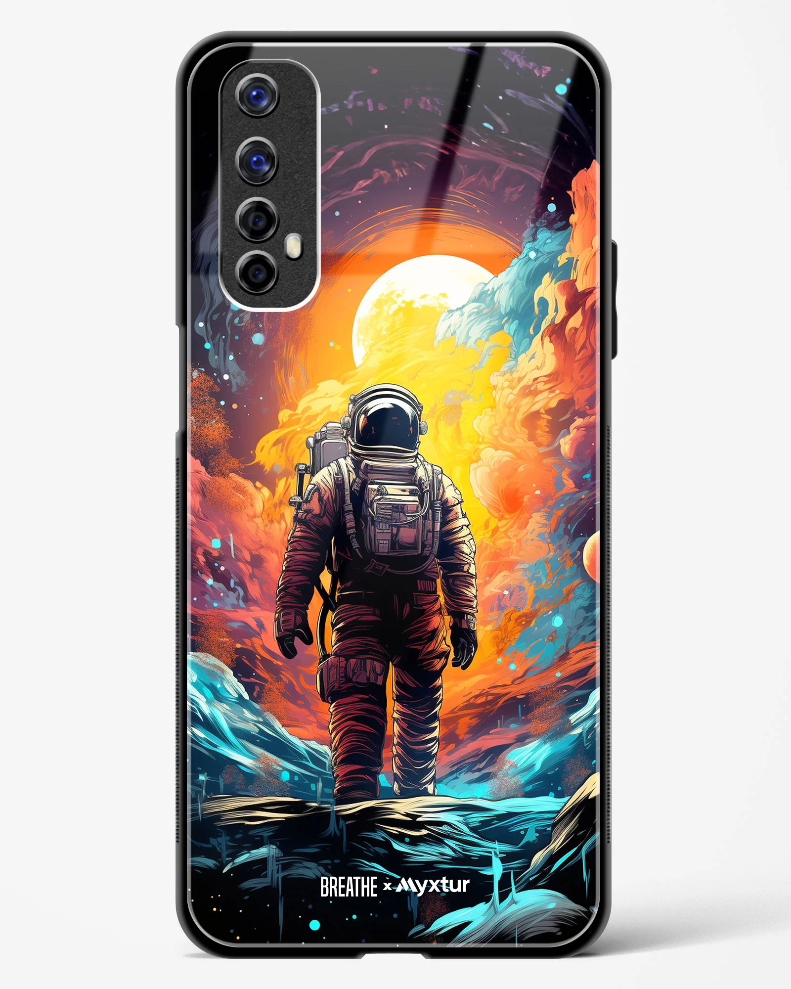 Technicolor Space Adventure [BREATHE] Glass Case Phone Cover (Realme) - Image 53