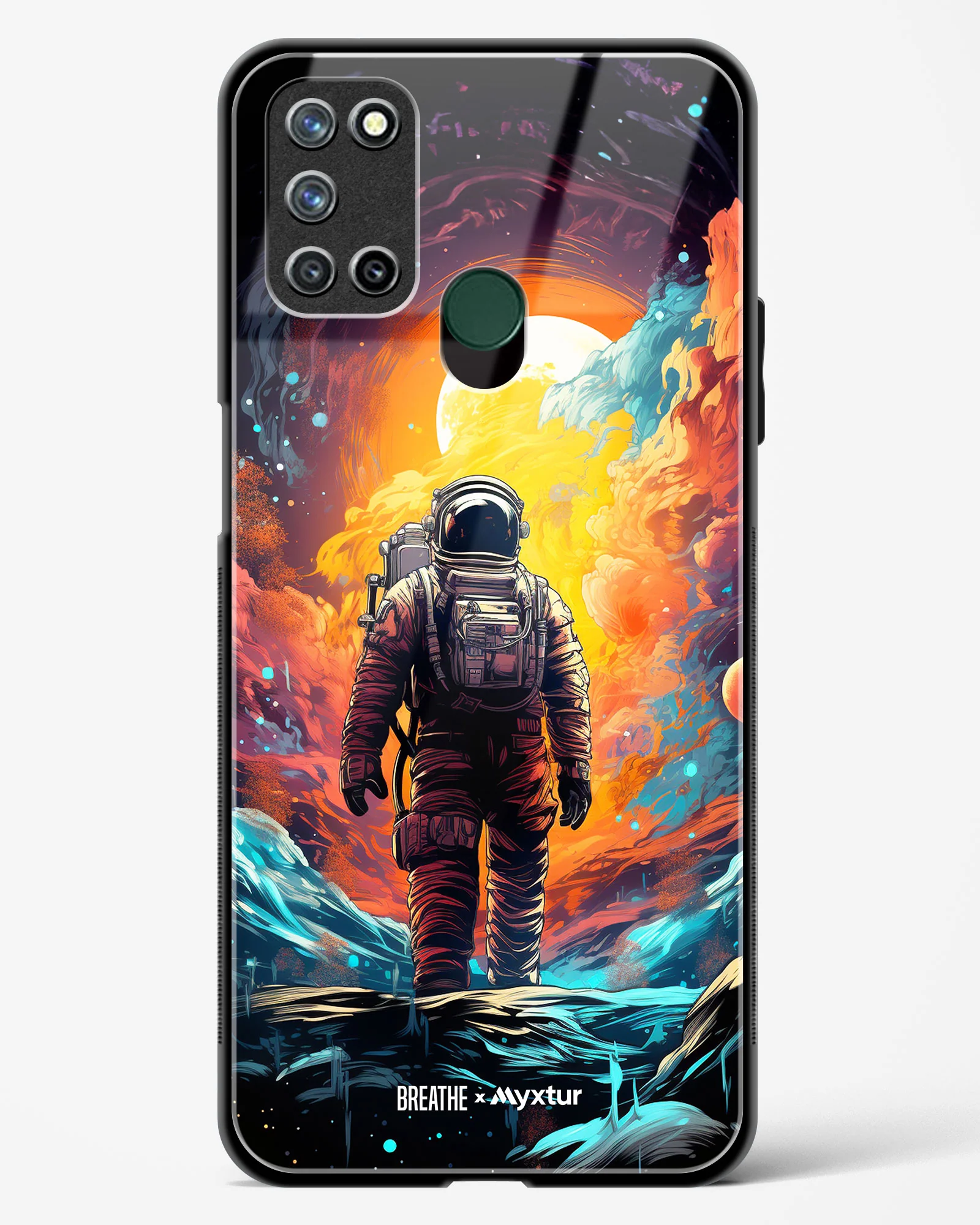 Technicolor Space Adventure [BREATHE] Glass Case Phone Cover (Realme) - Image 57