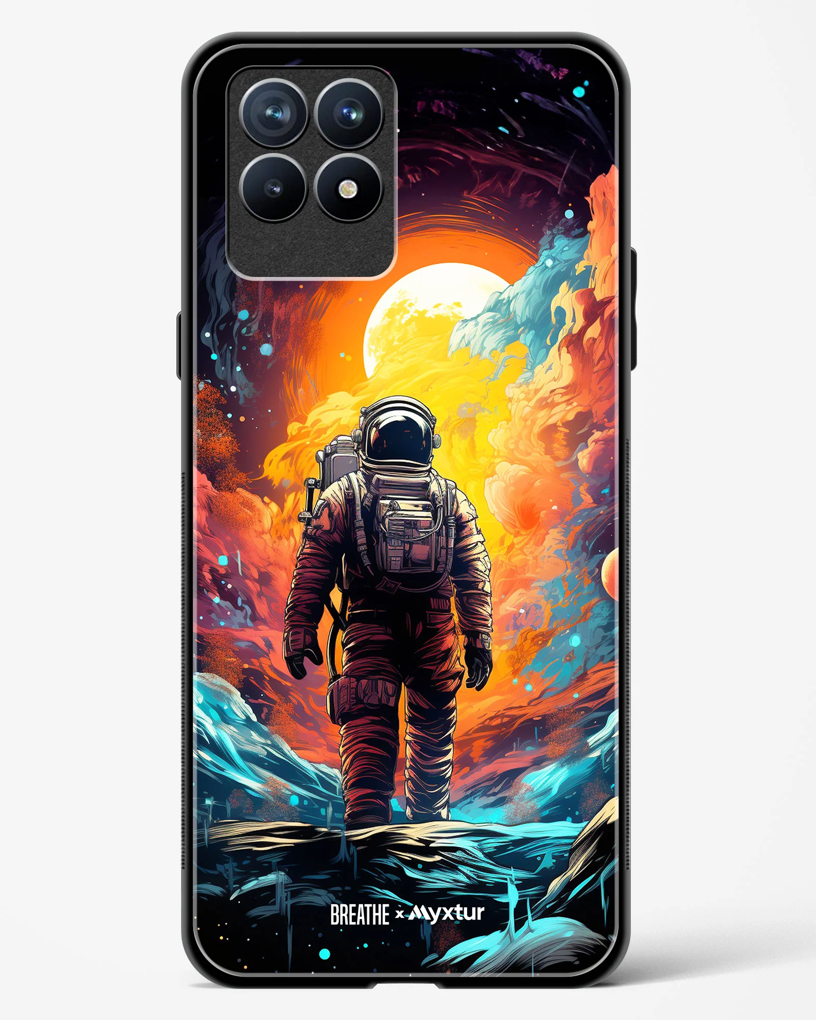 Technicolor Space Adventure [BREATHE] Glass Case Phone Cover (Realme) - Image 65