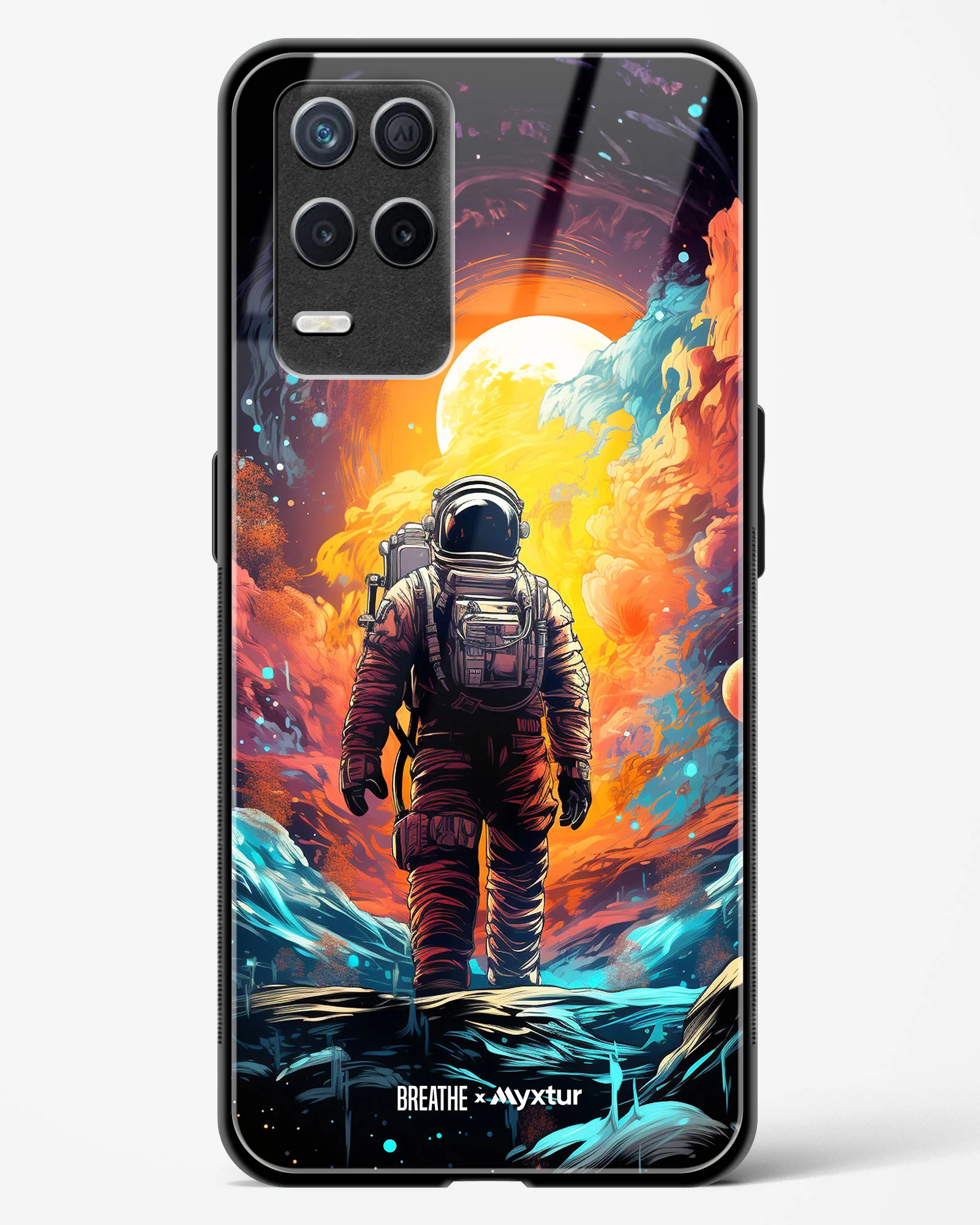 Technicolor Space Adventure [BREATHE] Glass Case Phone Cover (Realme) - Image 67