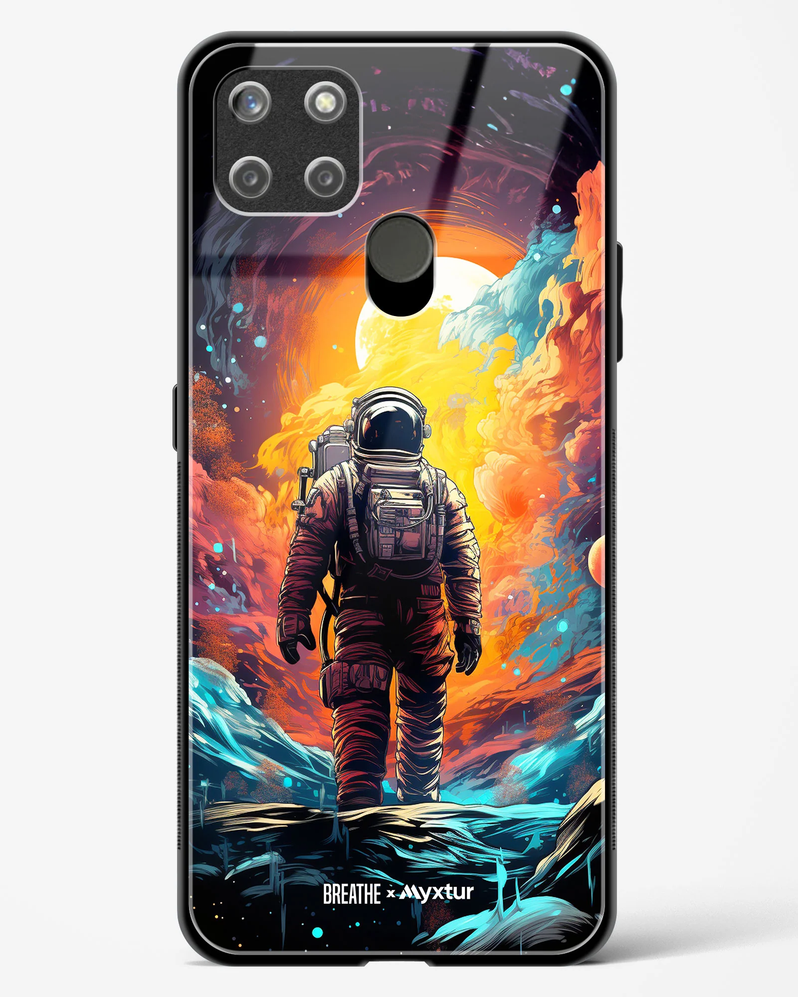 Technicolor Space Adventure [BREATHE] Glass Case Phone Cover (Realme) - Image 81