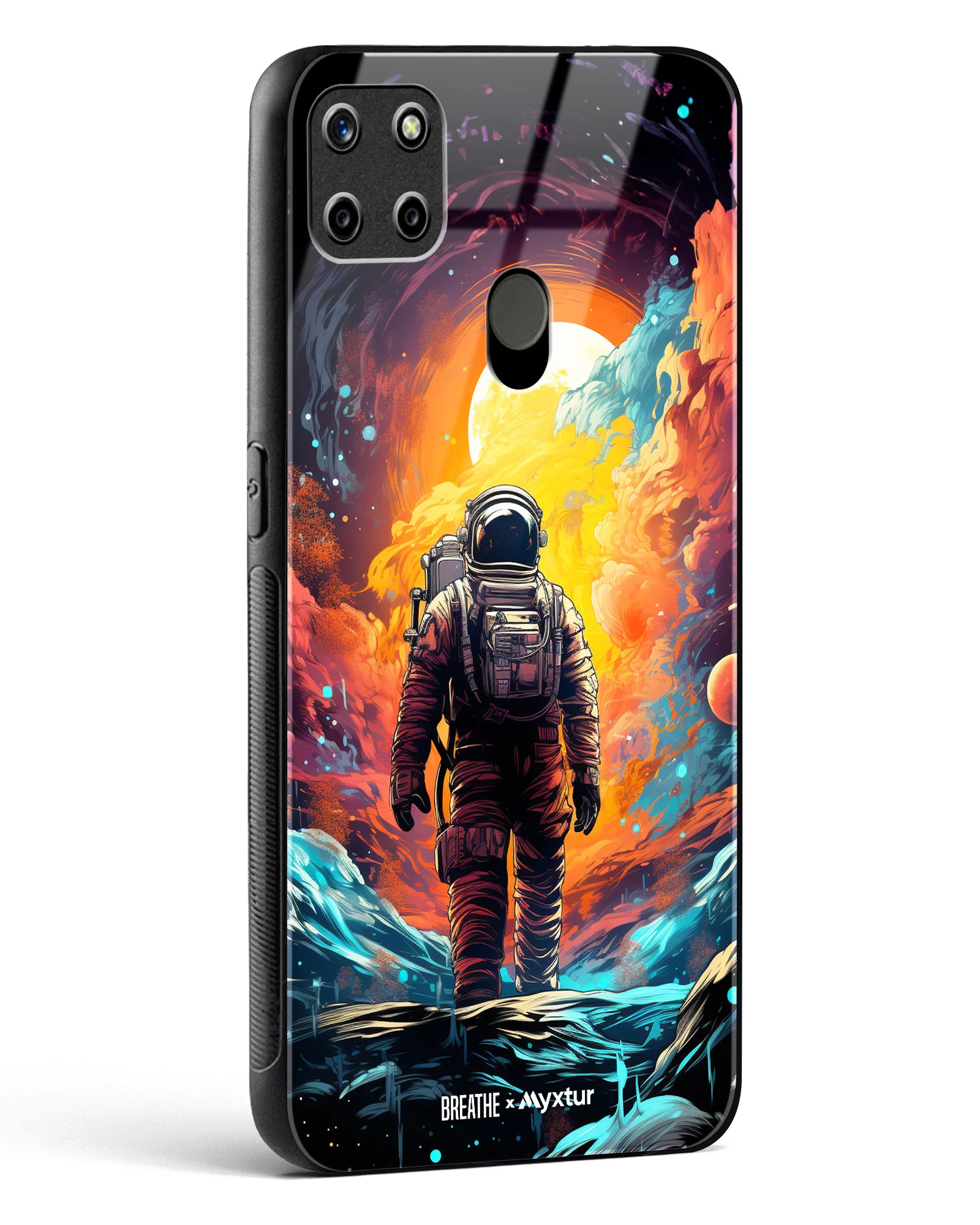 Technicolor Space Adventure [BREATHE] Glass Case Phone Cover (Realme) - Image 82