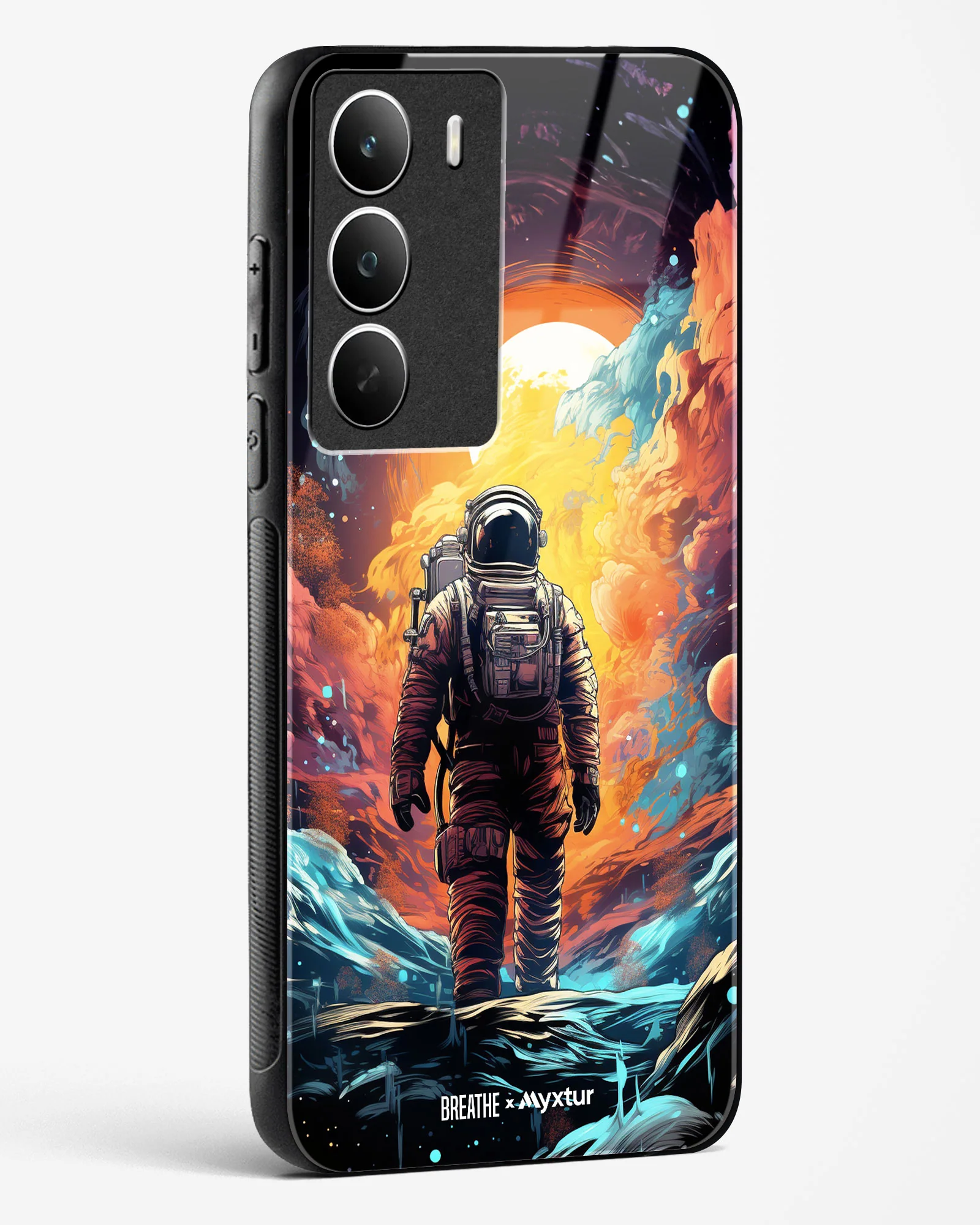 Technicolor Space Adventure [BREATHE] Glass Case Phone Cover (Realme) - Image 86