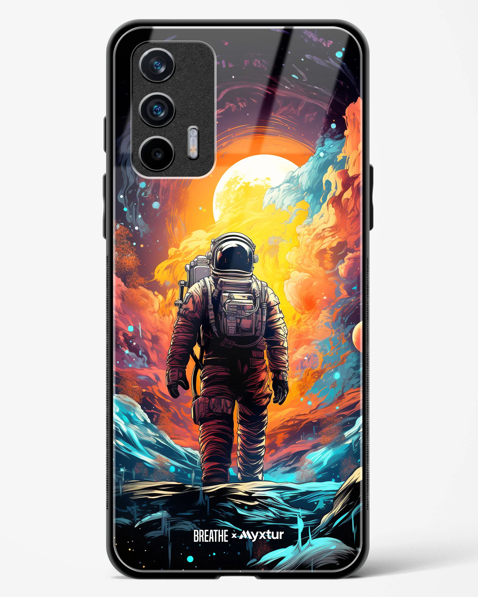 Technicolor Space Adventure [BREATHE] Glass Case Phone Cover (Realme) - Image 87