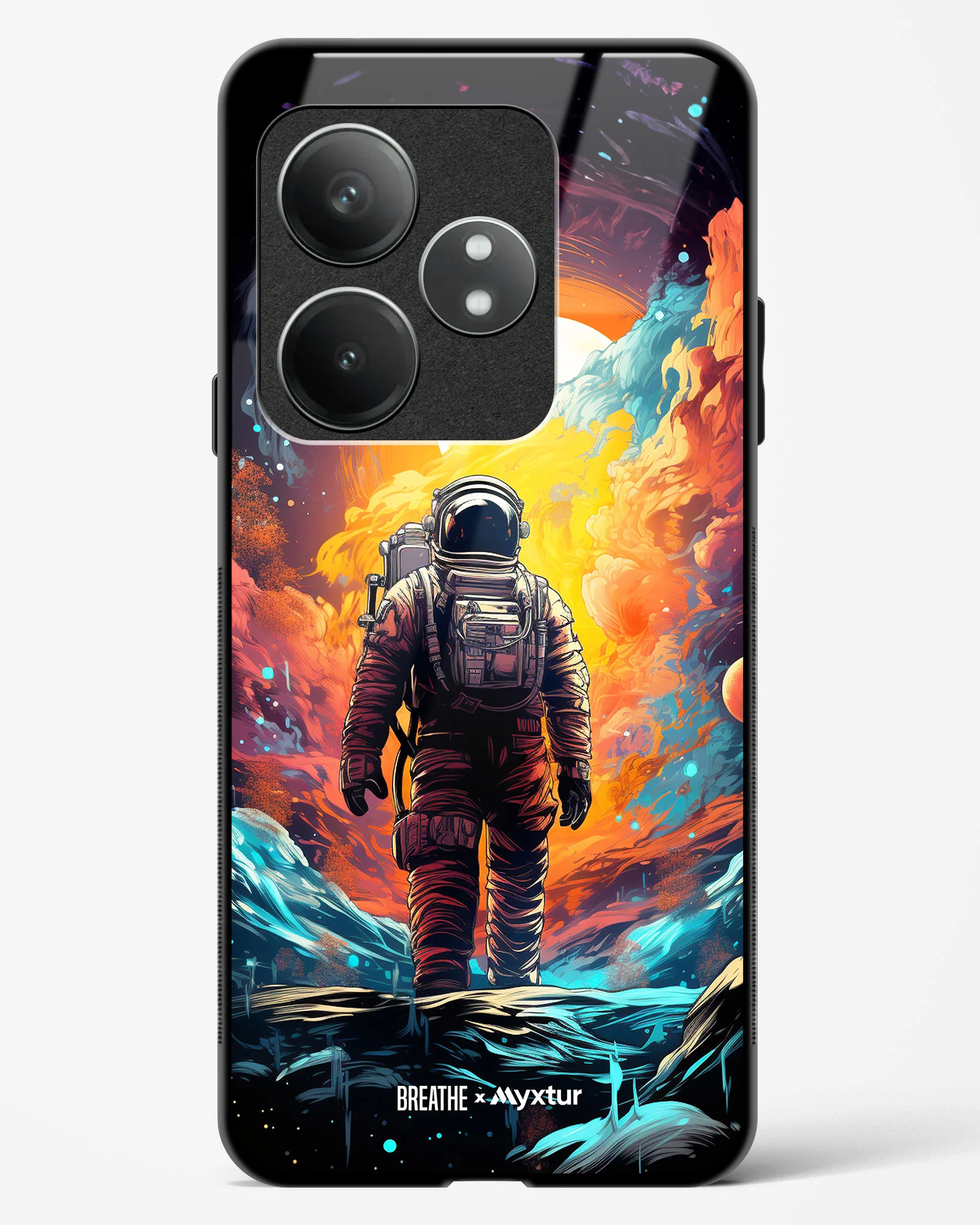 Technicolor Space Adventure [BREATHE] Glass Case Phone Cover (Realme) - Image 91