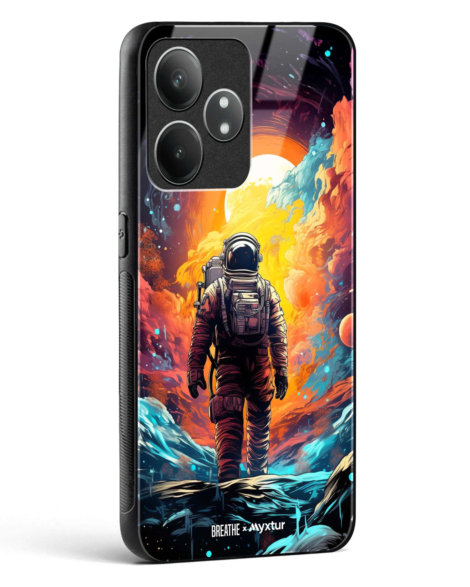 Technicolor Space Adventure [BREATHE] Glass Case Phone Cover (Realme) - Image 92