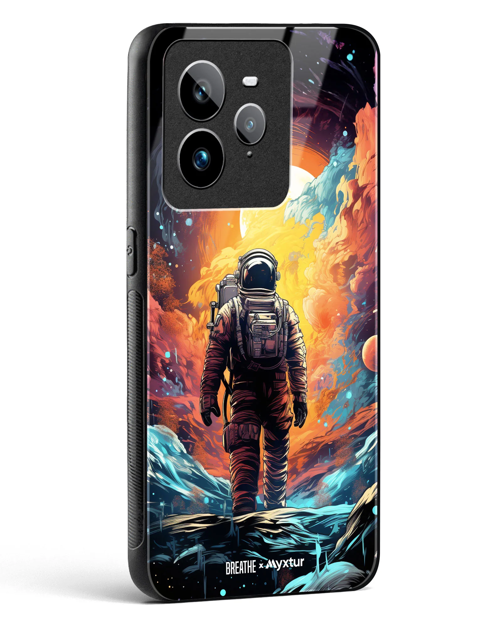 Technicolor Space Adventure [BREATHE] Glass Case Phone Cover (Realme) - Image 94