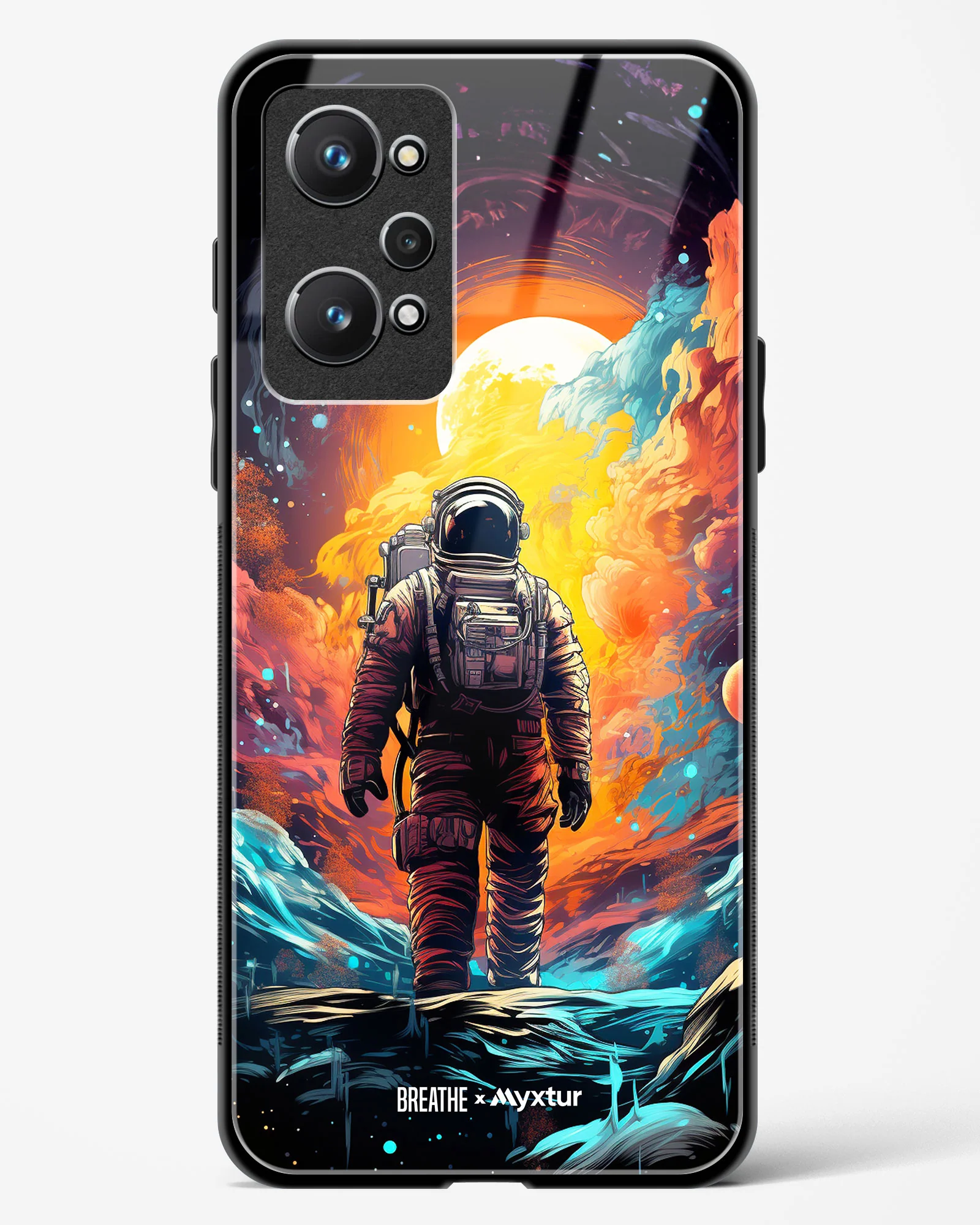 Technicolor Space Adventure [BREATHE] Glass Case Phone Cover (Realme) - Image 95