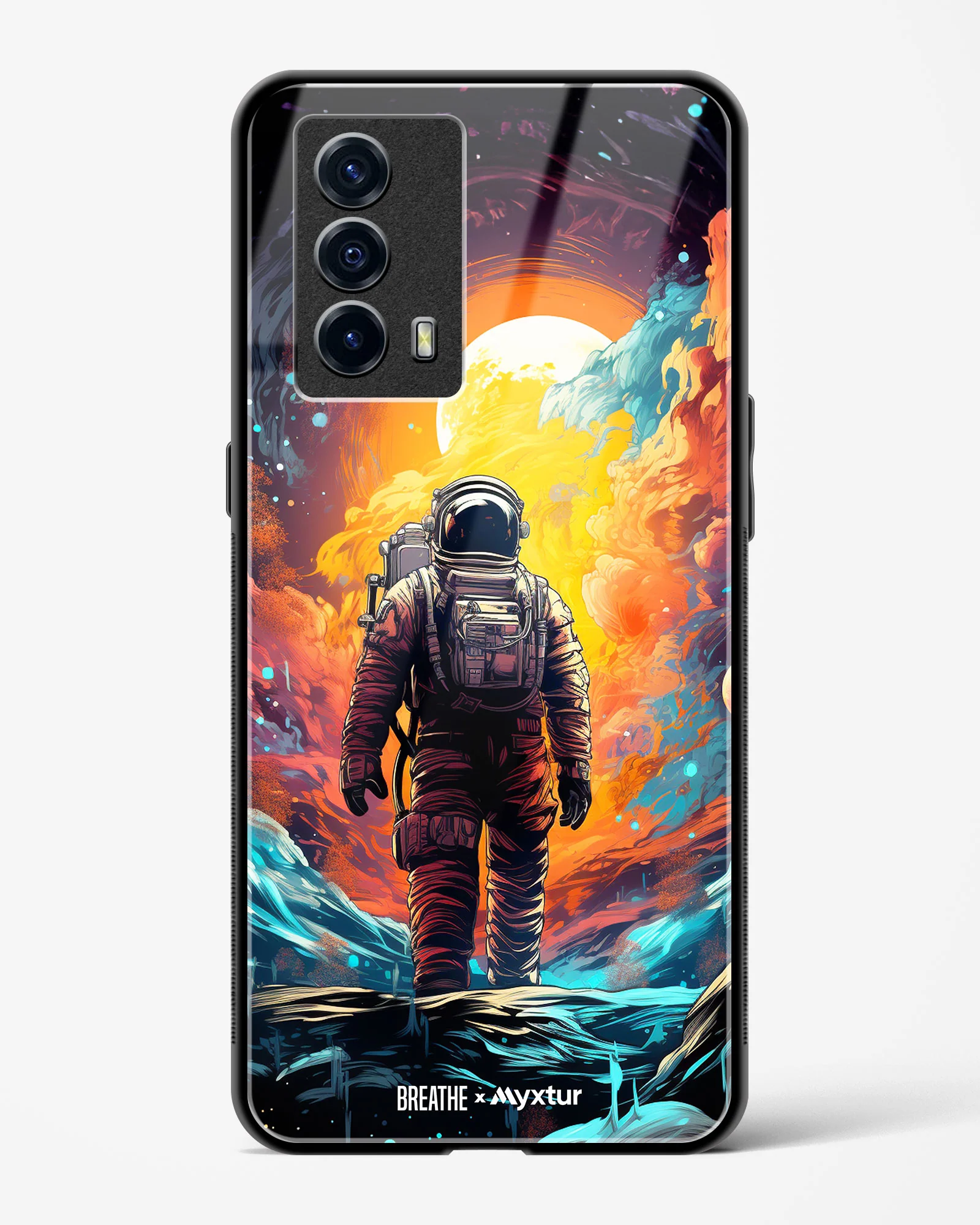 Technicolor Space Adventure [BREATHE] Glass Case Phone Cover (Vivo) - Image 11