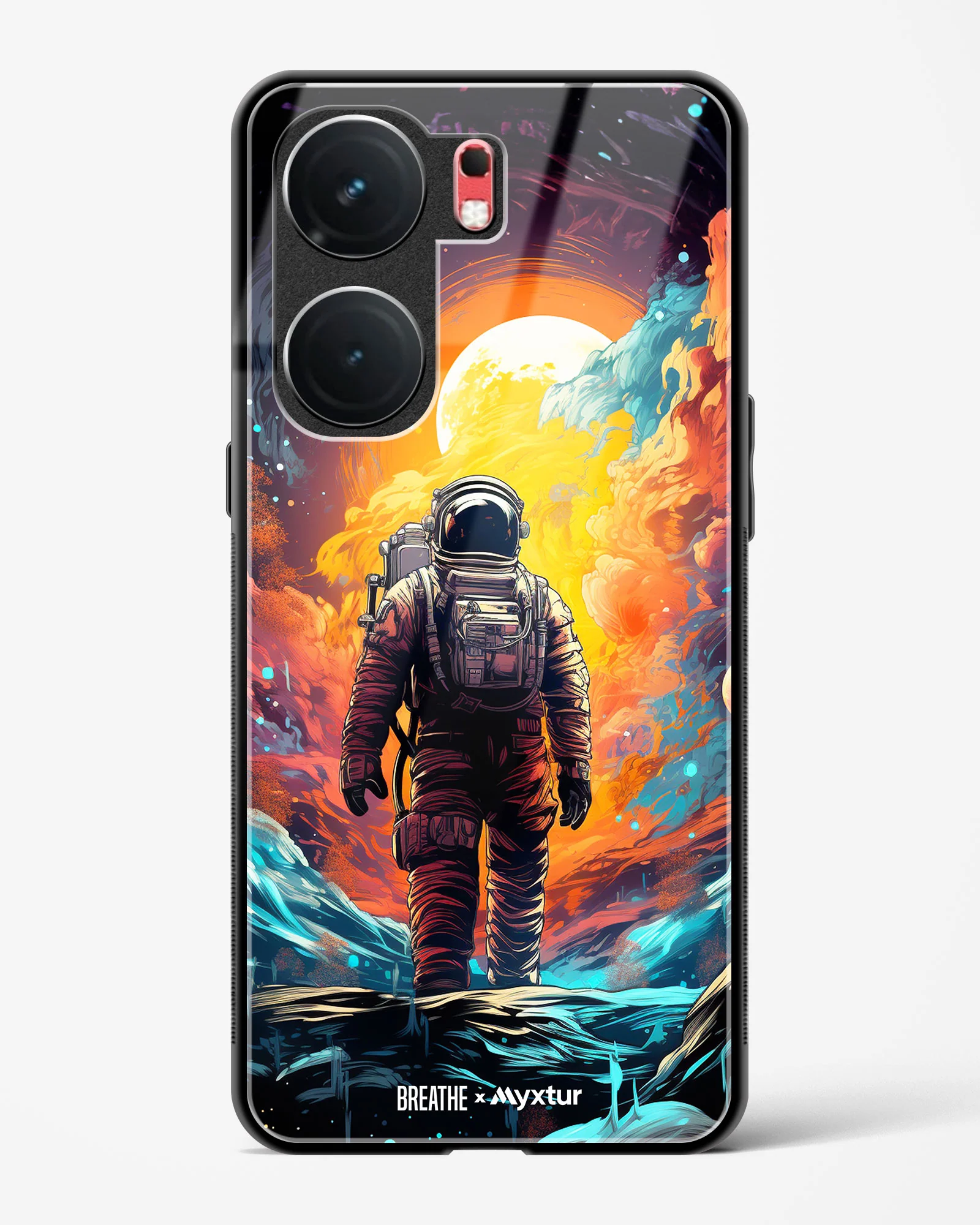 Technicolor Space Adventure [BREATHE] Glass Case Phone Cover (Vivo) - Image 7