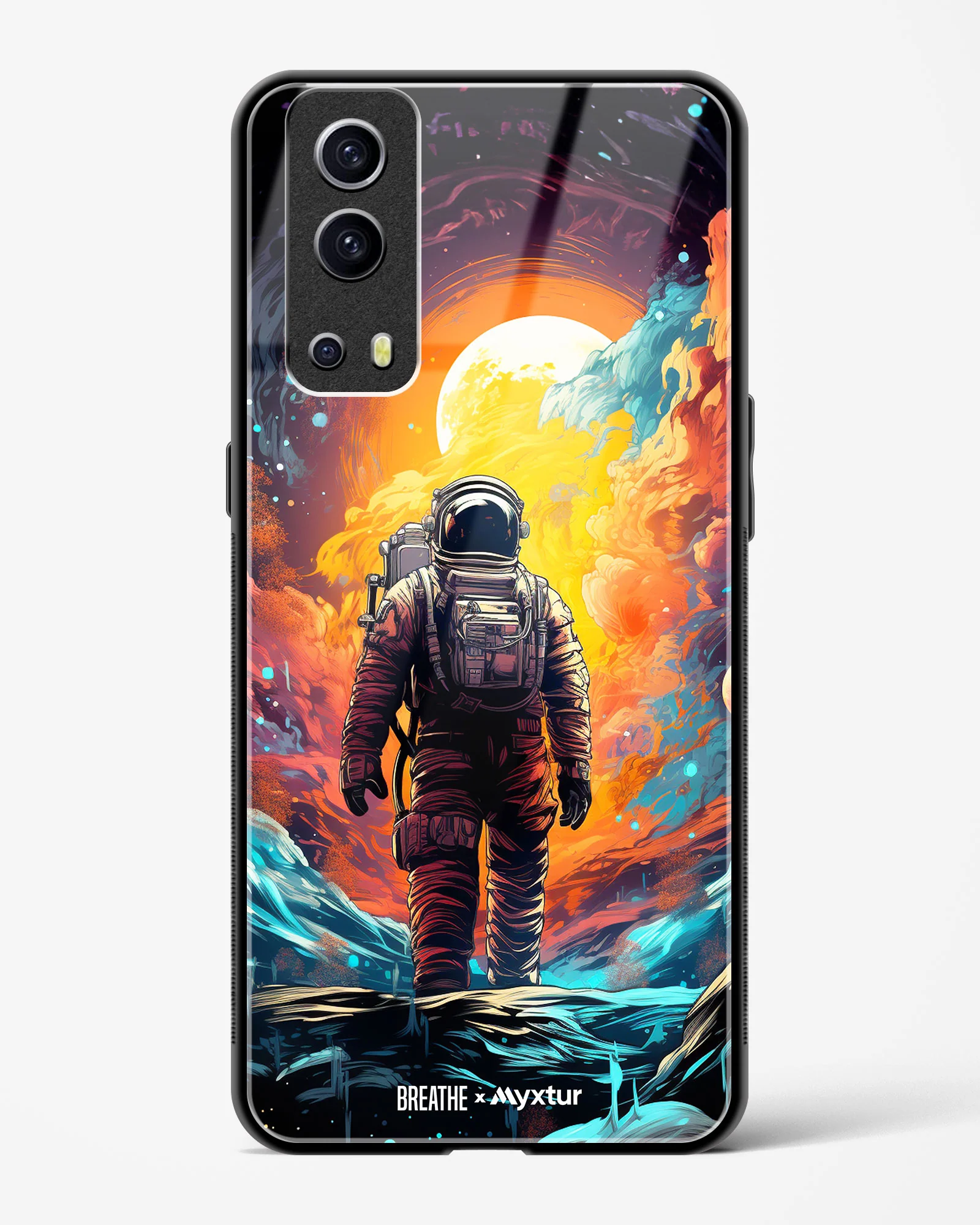 Technicolor Space Adventure [BREATHE] Glass Case Phone Cover (Vivo) - Image 9