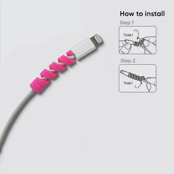 Universal Cable Protectors (Pack of Two) --Pink - Image 3